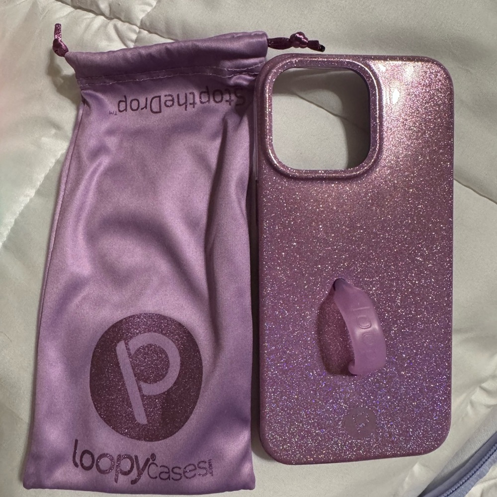 iPhone 15 pro max Loopy Case Sparkling Purple Phone Cover